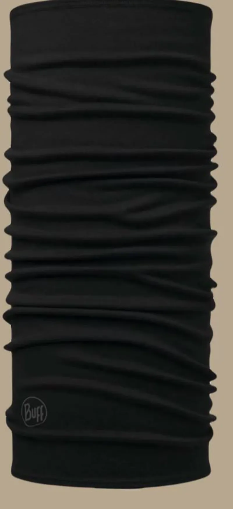 Buff Merino Mid Weight Neckwarmer - Solid Black